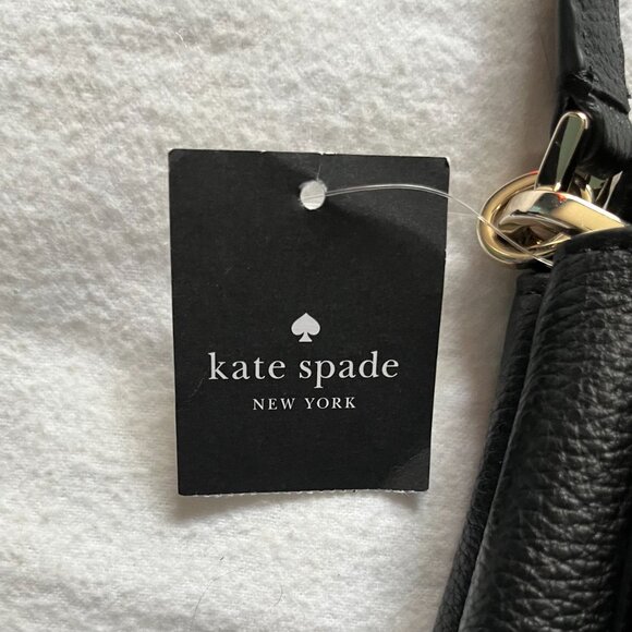 NWT Kate Spade NY Black Leather Adjustable Crossbody Purse - Picture 3 of 10